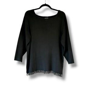 CLIO II 90s vintage silk cotton knit beaded fringe sweater 1X whimsigoth top